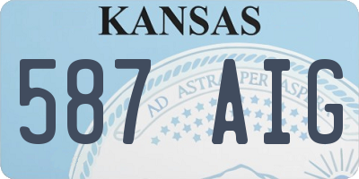 KS license plate 587AIG