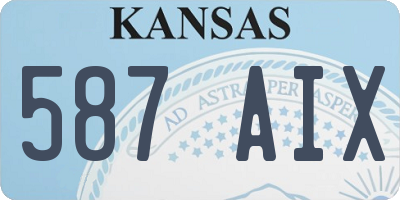 KS license plate 587AIX