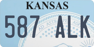 KS license plate 587ALK