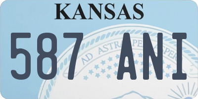 KS license plate 587ANI