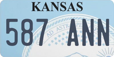 KS license plate 587ANN