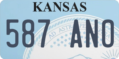 KS license plate 587ANO