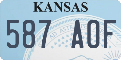 KS license plate 587AOF