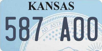 KS license plate 587AOO
