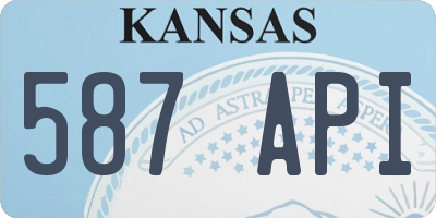 KS license plate 587API