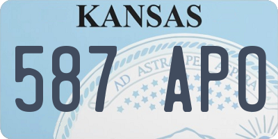 KS license plate 587APO