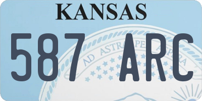 KS license plate 587ARC