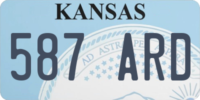 KS license plate 587ARD