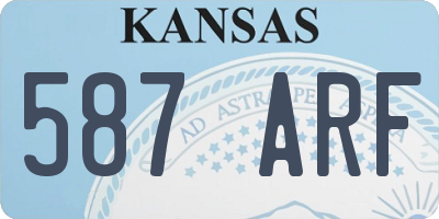 KS license plate 587ARF