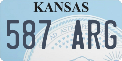 KS license plate 587ARG