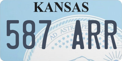 KS license plate 587ARR
