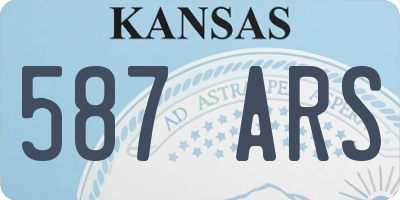 KS license plate 587ARS
