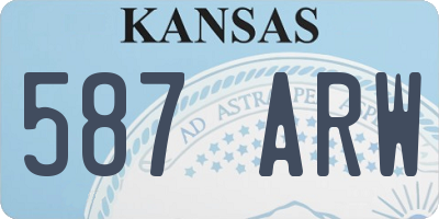 KS license plate 587ARW