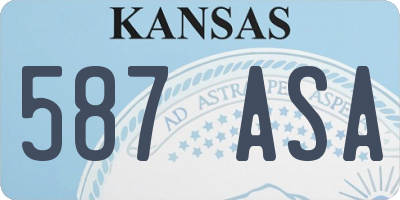 KS license plate 587ASA