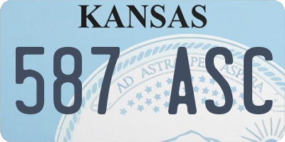 KS license plate 587ASC