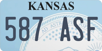 KS license plate 587ASF
