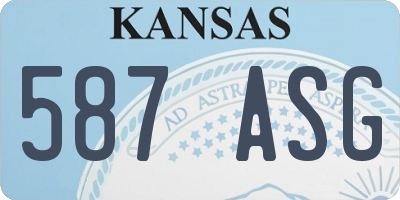 KS license plate 587ASG