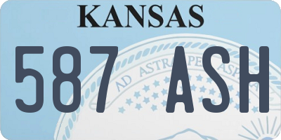 KS license plate 587ASH