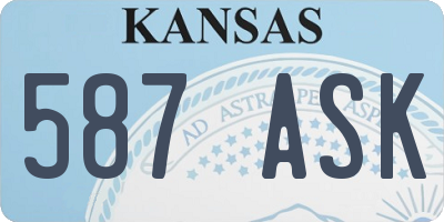 KS license plate 587ASK