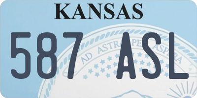 KS license plate 587ASL