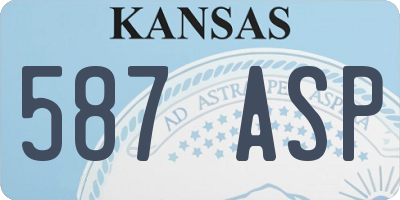 KS license plate 587ASP