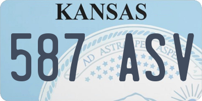 KS license plate 587ASV