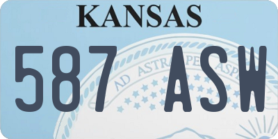 KS license plate 587ASW