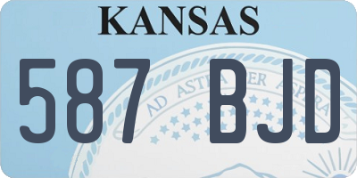 KS license plate 587BJD