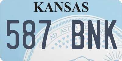 KS license plate 587BNK