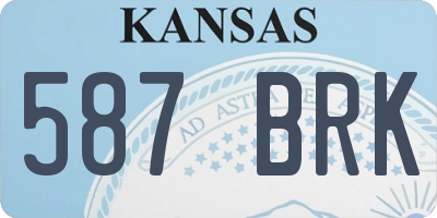 KS license plate 587BRK