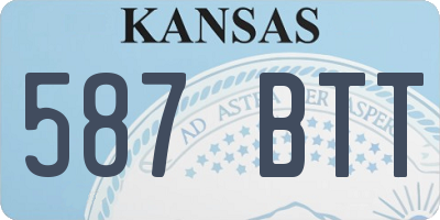 KS license plate 587BTT