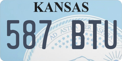 KS license plate 587BTU