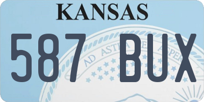 KS license plate 587BUX