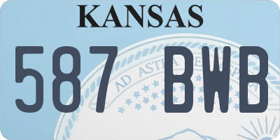 KS license plate 587BWB