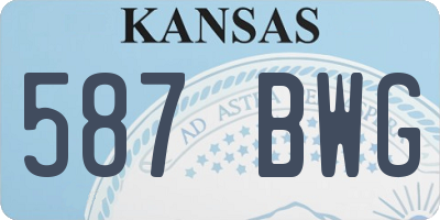 KS license plate 587BWG