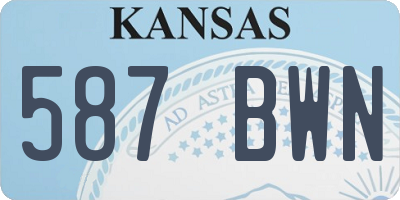 KS license plate 587BWN