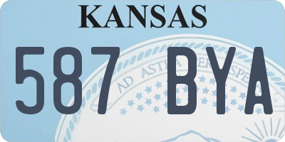 KS license plate 587BYA