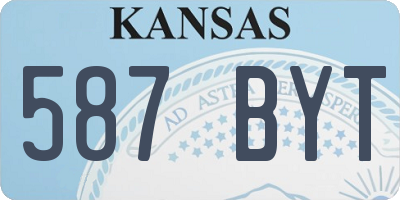 KS license plate 587BYT