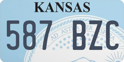 KS license plate 587BZC