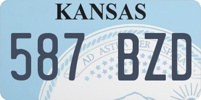 KS license plate 587BZD