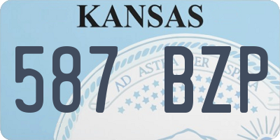 KS license plate 587BZP