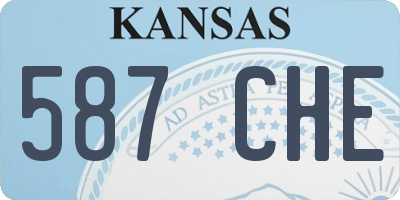 KS license plate 587CHE