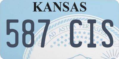 KS license plate 587CIS