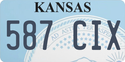 KS license plate 587CIX