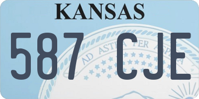 KS license plate 587CJE