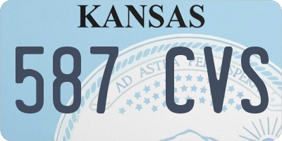 KS license plate 587CVS