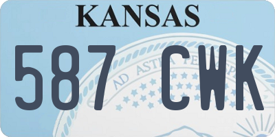KS license plate 587CWK