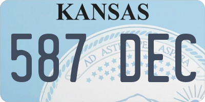 KS license plate 587DEC