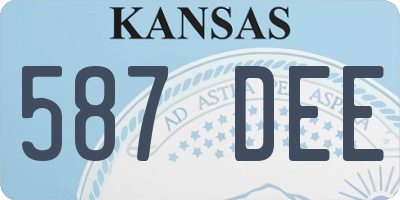 KS license plate 587DEE