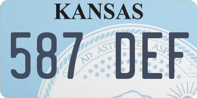 KS license plate 587DEF